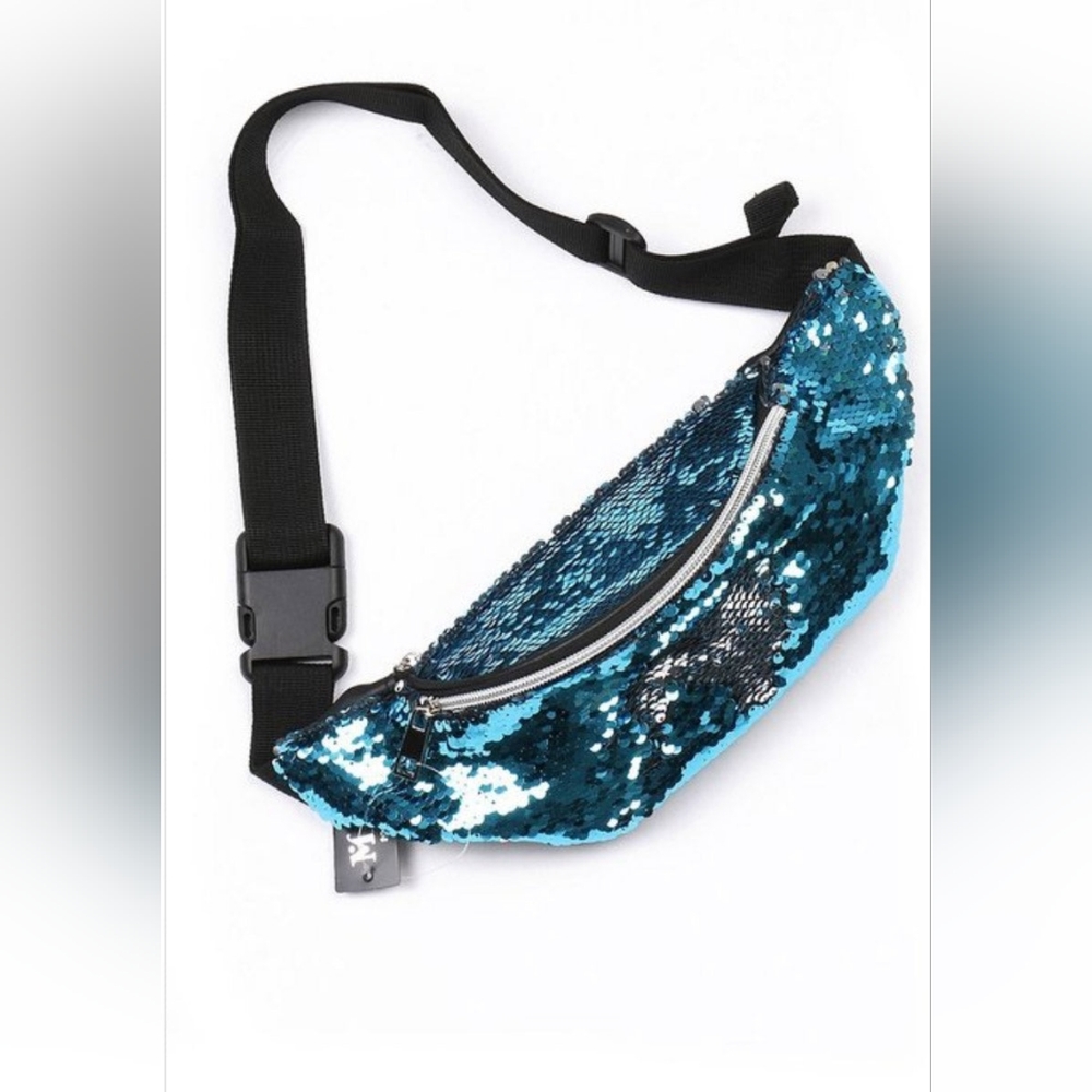 Reversible Sequin Belt Bag | Crossbody Fanny Pack | Adjustable Waist Bag - Picture 2 of 4